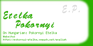 etelka pokornyi business card